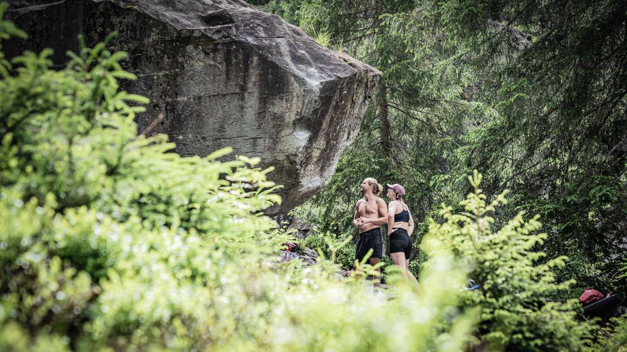 Magic wood boulder park climbing nature paradise in graub nden
